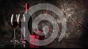 The Wine and Gift Scene.AI generated image