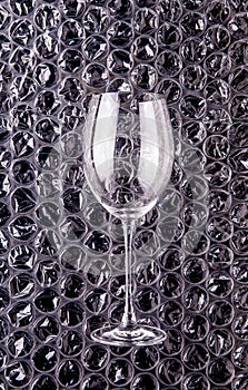 Wine Glass On Big Bubble Wrap