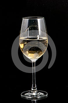 Wine glass black background