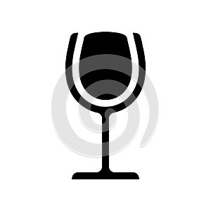 Wine glass black icon symbol isolated vector illustration