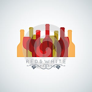 Wine glass and bottle abstract background