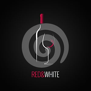 Wine glass. Bottle logo design background