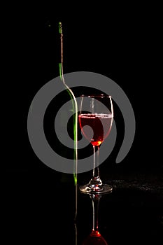 Wine glass and bottle sillouette, Pune,