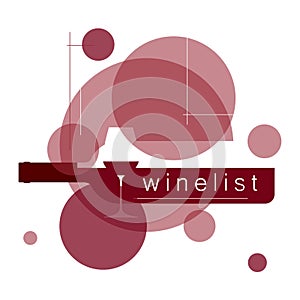 Wine glass and a bottle of wine. Icon, label, logo, symbol, design element for the restaurant menu, tasting, wine list, winery. V