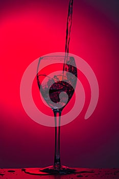 Wine glass on bright background