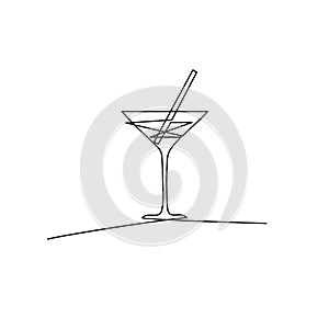 Wine Glass Continuous Line Draw, Minimalistic Monoline Wineglass, Alcohol Drink Holiday Drawing