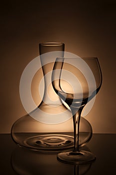Wine glass and decanter photo