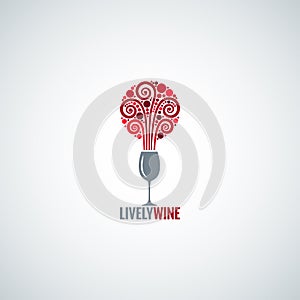 Wine glass design concept background