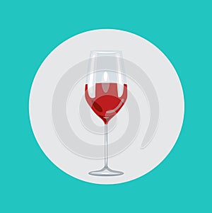 Wine glass flat design icon