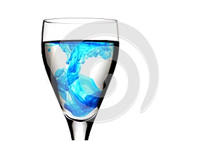 Wine glass with food colouring