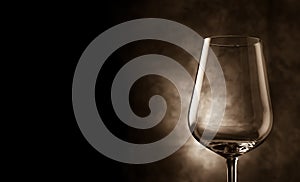 Wine Glass in front of rural background