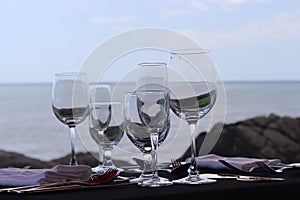 Wine glass go in a place setting