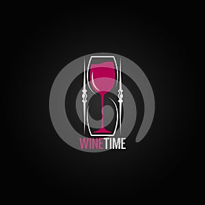 Wine glass hourglass concept design background