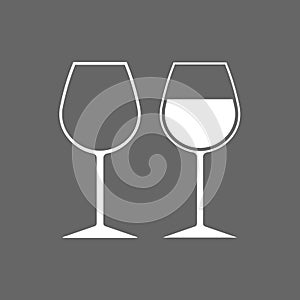Wine glass icon. Goblet symbol. Vector illustration. Flat design
