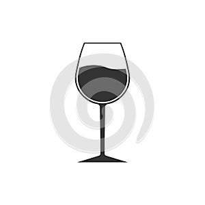 Wine glass icon. Goblet symbol. Vector illustration. Flat design