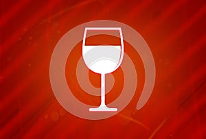 Wine glass icon isolated on abstract red gradient magnificence background