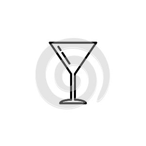 Wine glass icon. Kitchen appliances for cooking Illustration. Simple thin line style symbol