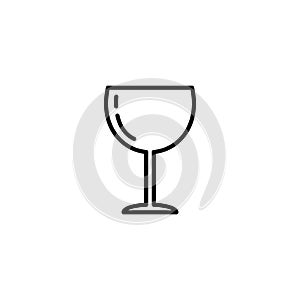 Wine glass icon. Kitchen appliances for cooking Illustration. Simple thin line style symbol