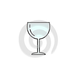 Wine glass icon. Kitchen appliances for cooking Illustration. Simple thin line style symbol