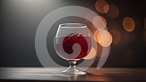 Wine Glass on light bokeh background
