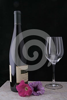 Wine and Glass on Marble