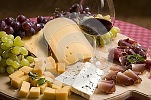 Wine glass in an old cellar