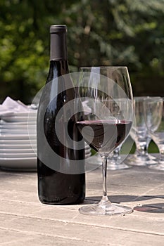 Wine & glass for outdoor dining