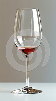 A wine glass with red liquid on top