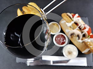 Wine glass redwine dry semidry drink beverage food