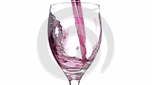 Wine Into Glass in Slow Motion