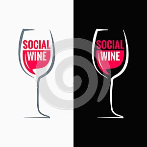 Wine glass social media concept background