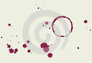 Wine glass stain circle and drops