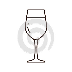 Wine glass vector icon. Wine glass isolated on white background. Vector illustration
