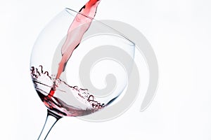 Wine in glass on white bacground