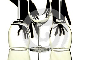 Wine glasses abstract