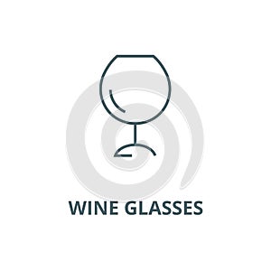 Wine glasses,alcochol  vector line icon, linear concept, outline sign, symbol
