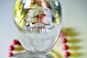 Wine glasses on black background III