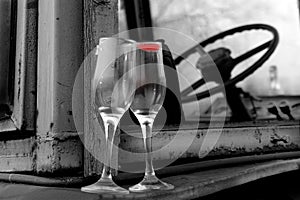 Wine glasses Bulgaria B&W