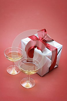 Wine Glasses and Gift Parcel