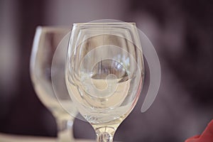 Wine glasses. Glasses in unusual angles