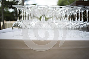 Wine glasses hotel wedding party