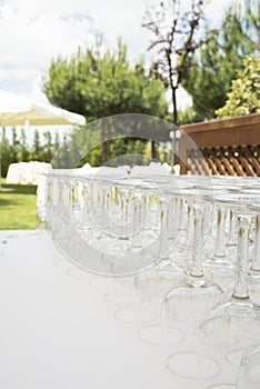 Wine glasses hotel wedding party