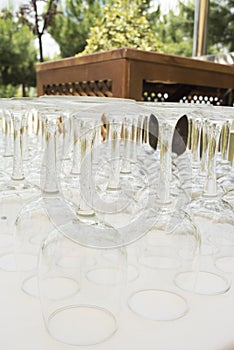 Wine glasses hotel wedding party