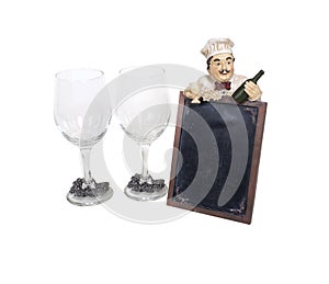 Wine Glasses with Menu Sign