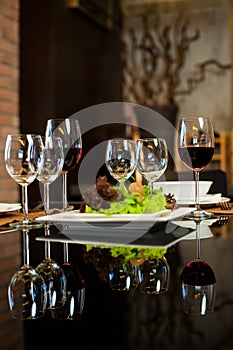 Wine Glasses & Romantic Dinner