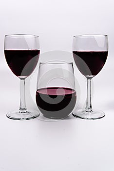 Wine and glasses stemmed stemless