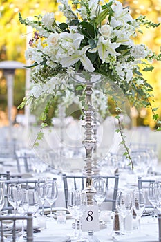 Wine glasses table setup