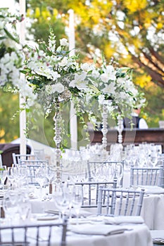Wine glasses table setup