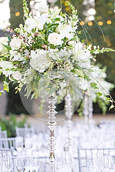 Wine glasses table setup