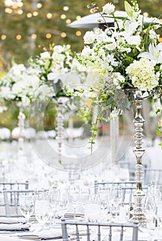 Wine glasses table setup